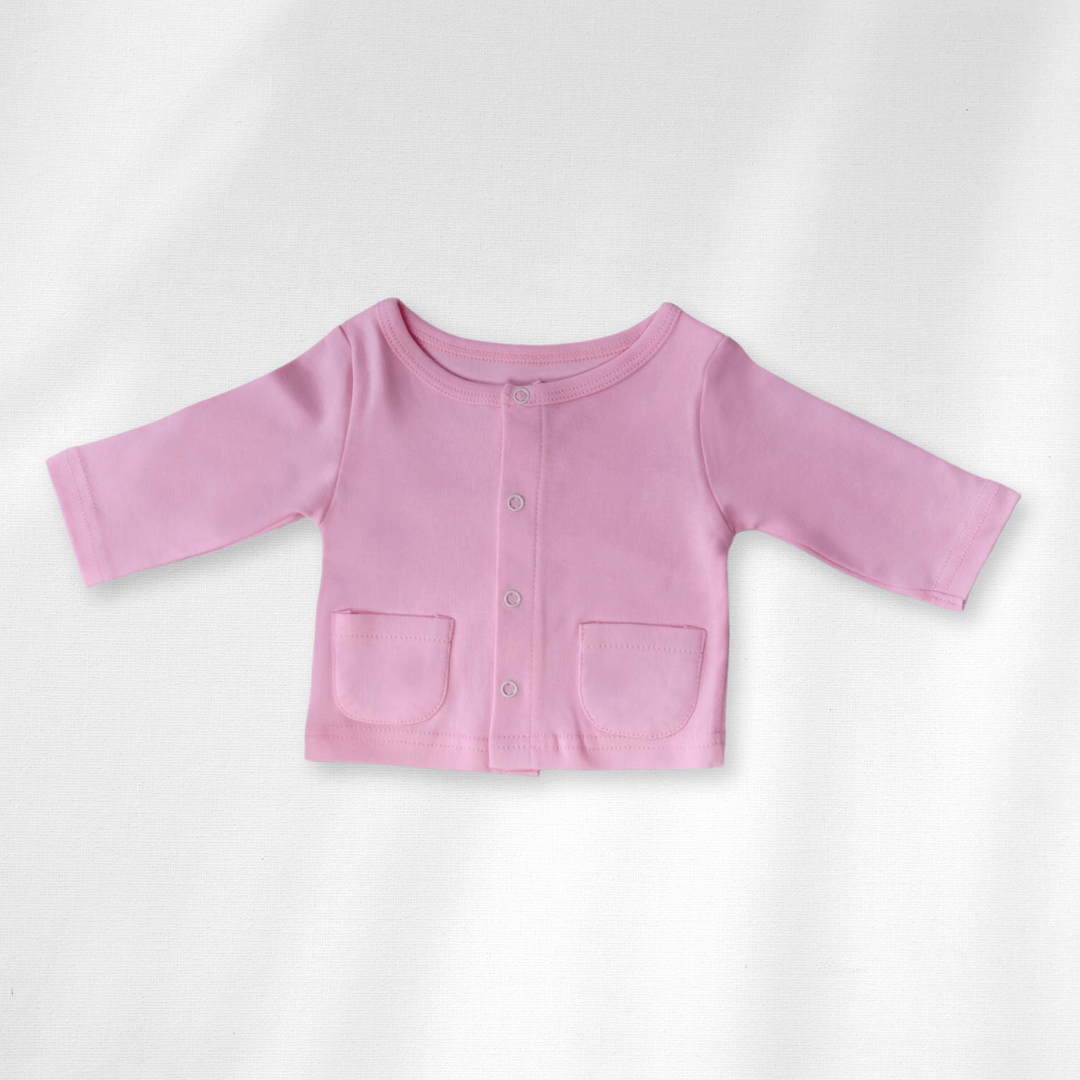Newborn Clothing five pieces for baby girls , includes strip baby pants, plain baby pants, two baby bodysuits and newborn jacket