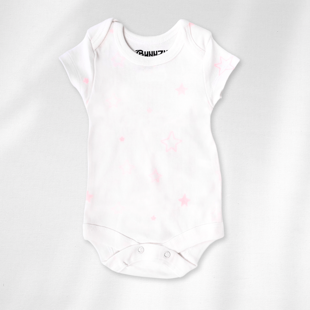Newborn Clothing five pieces for baby girls , includes strip baby pants, plain baby pants, two baby bodysuits and newborn jacket