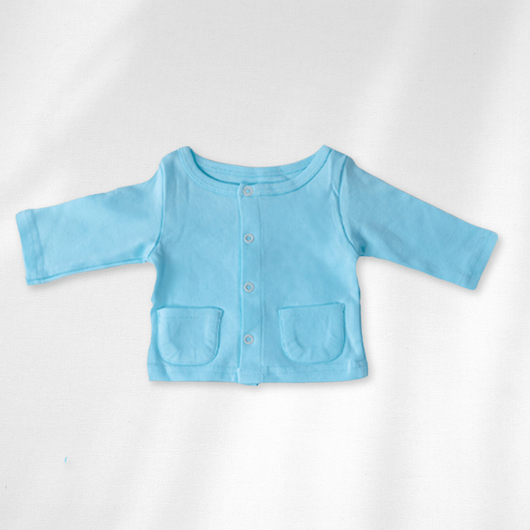 "Newborn Clothing" five pieces, includes strip baby pants, plain baby pants, two baby bodysuits and newborn jacket