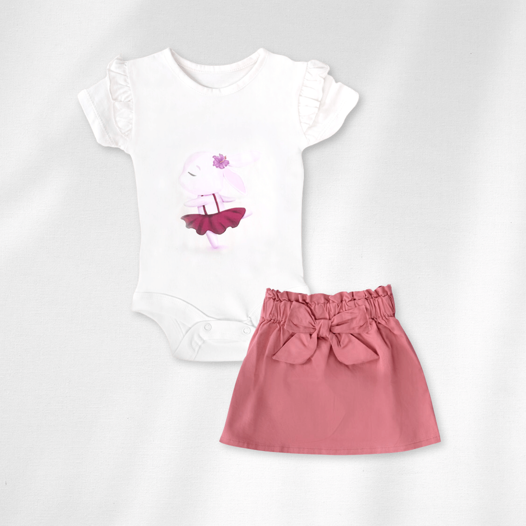 Baby Girls Bodysuit With Baby Girls Skirt 